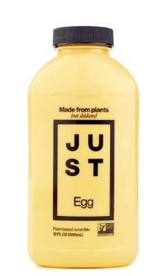 a bottle of JUST egg product.