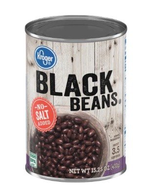 kroger canned black beans with no added salt.