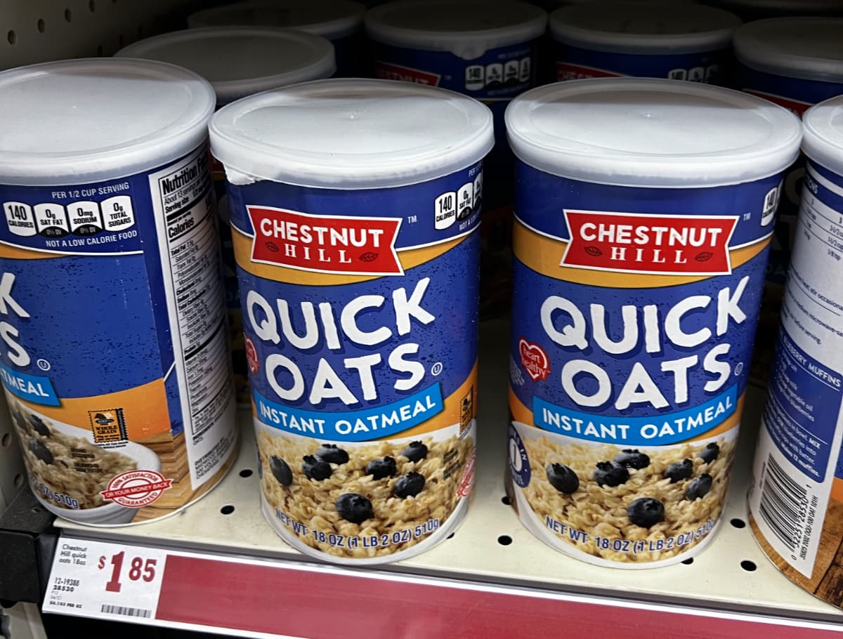 canister of quick oats at family dollar.